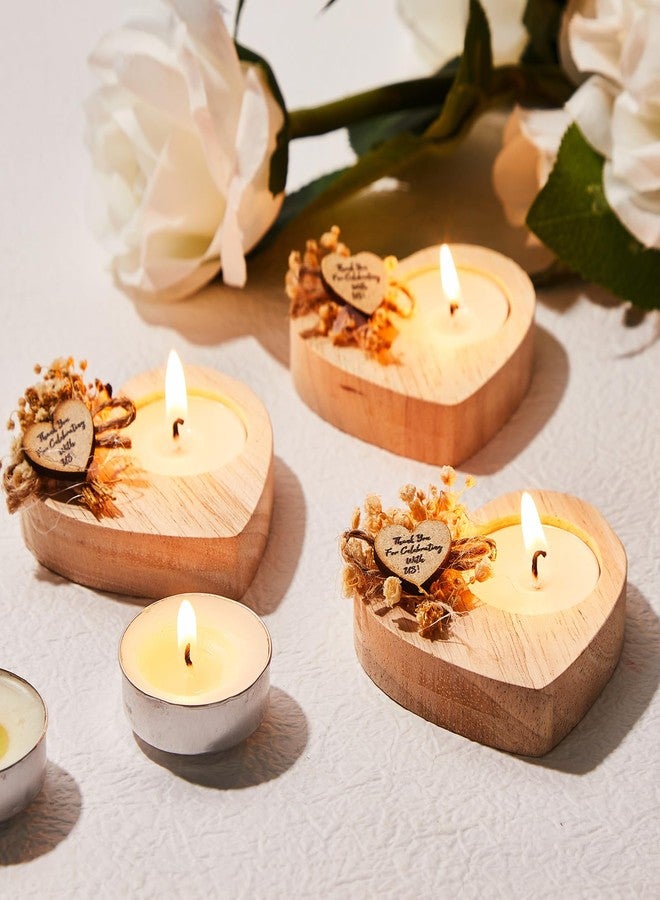 Otuuz 50 Pcs Bridal Shower Favors Candles Rustic Wedding for Guests Party Souvenirs Wooden Centerpiece Tables Thanksgiving (Natural Color) - Image 3